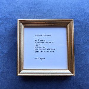 Yoga Poem in Gold Frame